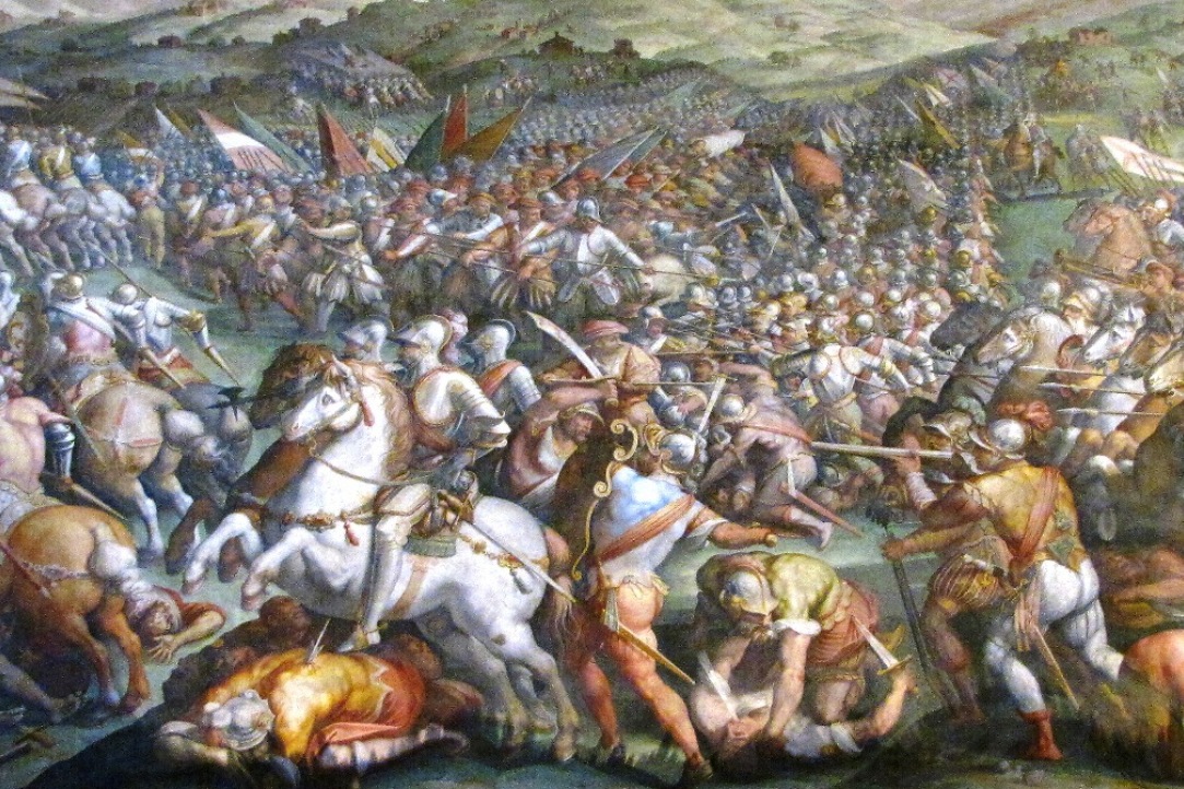 "Битва при Марчиано". Джорджо Вазари. 1563г. Фреска.